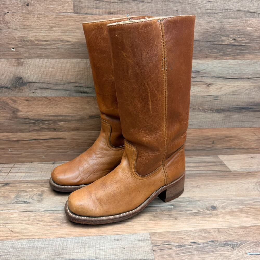 Vibrage Frye Campus women size  8.5EE Boots Brown Leather MADE in USA - Picture 2 of 12